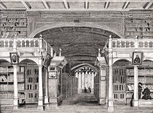 ブロアム卿らによる「旧イングランドの価値」からのボドリアン図書館の内部、ロンドン発行、1880年代